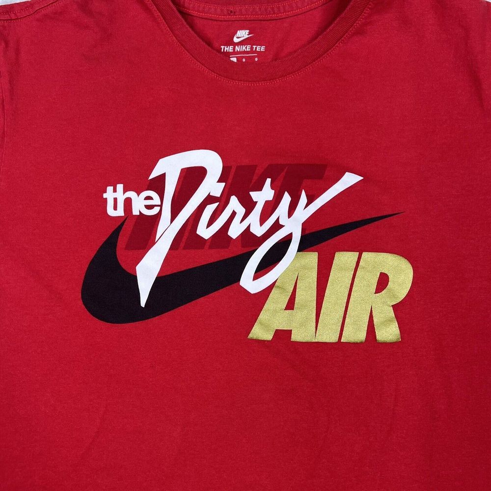 Nike Shirt Mens Large Red The Nike Tee‎ The Dirty Air Graphic Logo Short Sleeve - Picture 2 of 10